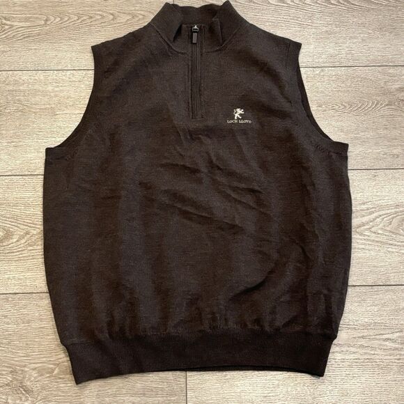 Fairway Greene Lined 1/2 Zip Golf Sweater Vest Sz L Men Italian Merino Wool - Picture 1 of 7